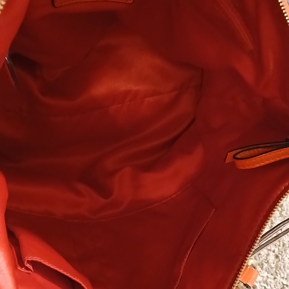 COACH Poppy Glam Scarf Print Floral Tote Bag Orange Patent Leather Hangtag Y2K - Picture 14 of 15